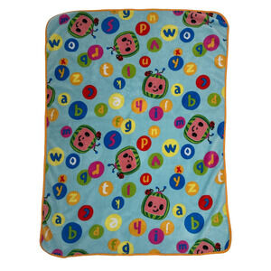 Cocomelon ABC Alphabet Orange Blue Baby Kids Blanket Throw Circles Fleece